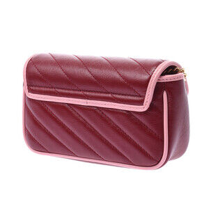 Gucci Bordeaux Marmont Pink Super Shoulder Bag GG Leather